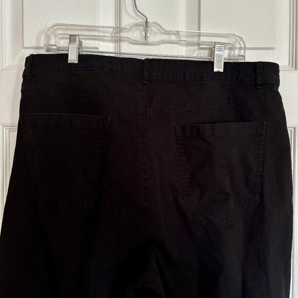 Old Navy Women’s High-Rise Wide-Leg Pants Sz 16 Black Stretch Cotton Chino - Picture 4 of 6